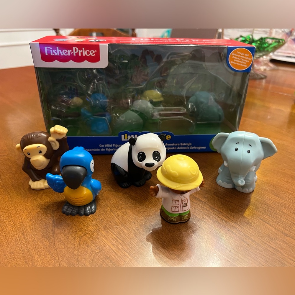 Fisher-Price Little People Go Wild Jungle Adventure 5 piece safari animals NWB - Picture 2 of 10